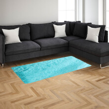Soft Runner Rug Sky Blue 1.64 x 5.25 ft Fluffy Non-Slip