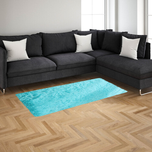 Soft Runner Rug Sky Blue 1.64 x 5.25 ft Fluffy Non-Slip