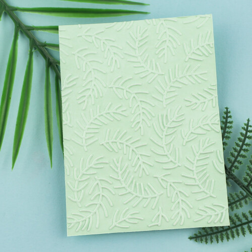 Pine Needles 3D Embossing Folders Green Plastic 6.3 x 4.5 in
