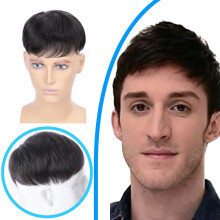 Men's Human Hair Topper for Short Hair - Thinning and