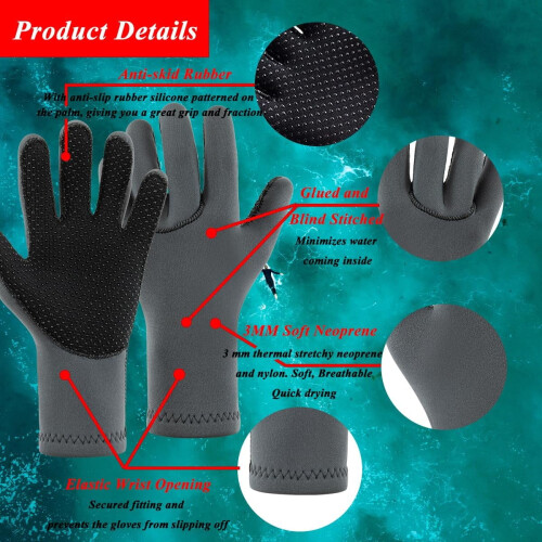 3mm Camouflage Neoprene Wetsuit Gloves 2