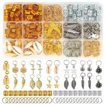 Braiding Hair Rings Jewelry Set 220 Pieces 15 Styles