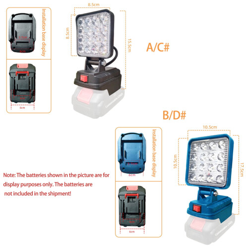 LED Work Light with USB Output Foldable ABS Housing for 2