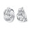 Twisted Knot Silver Clip-On Earrings White Gold Plated 1
