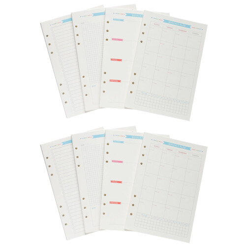 Loose-leaf filler paper 6-hole spiral notebook replacement