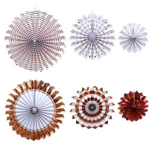 Tissue Paper Hanging Fans Party Decor Set 6 pcs