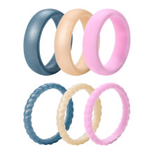 Silicone Wedding Ring for Women 3mm Thin Braided Band Size