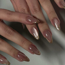 Cats Eye Press-on Acrylic Nails Full Cover Fake Nails 24 pcs