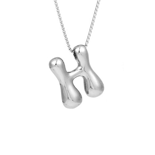 Bubble Letter Necklace Women's Dainty Initial Pendant 1