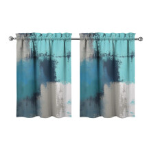 Vintage Green Matte Tier Curtains for Bathroom 28x36 Inch 2