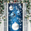 Capa de porta natalina com flocos de neve azuis, 35 x 71 polegadas 8