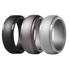 Silicone Wedding Ring for Men 8mm Width 8-Pack Size 10