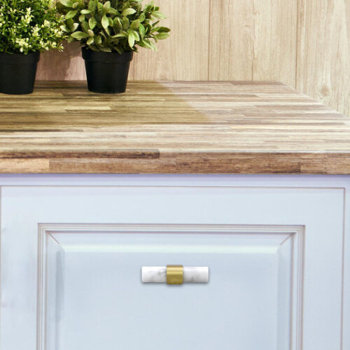 Marble Cabinet Pulls 35x60mm White 2