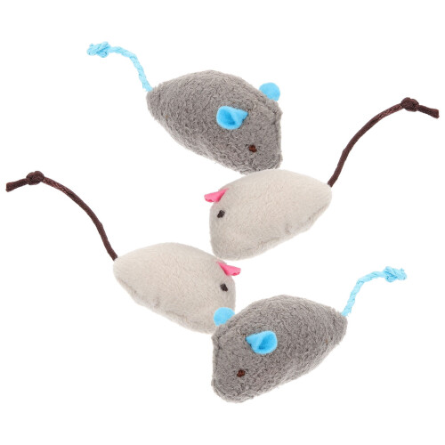 MLINS Mouse-Shaped Cat Toy with Catnip 4 Pieces 1