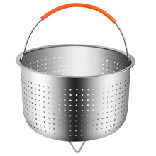 Stainless Steel Steamer Basket with Silicone Handle for