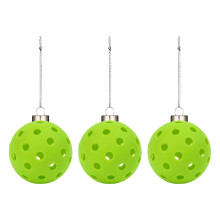 Pickleball Ornament Set Green 3 Pieces