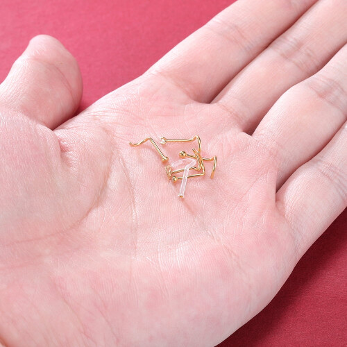 Bioflex Crystal Nose Stud Set L-Shaped Screws 6 Pieces 1