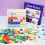 Wooden Pattern Blocks Puzzle Set with 20 Cards and Tray, 5