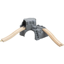Wooden Railway Track Set with Tunnel and Tracks