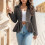 Women's Floral Jacquard Peplum Suit Jacket Double Closure 2