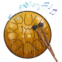 Hand Drum 11-Tone 6-Inch Carbon Steel with Drumsticks Sheet