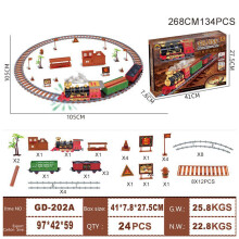 Vintage Steam Toy Train Set with Lights and Sounds Battery