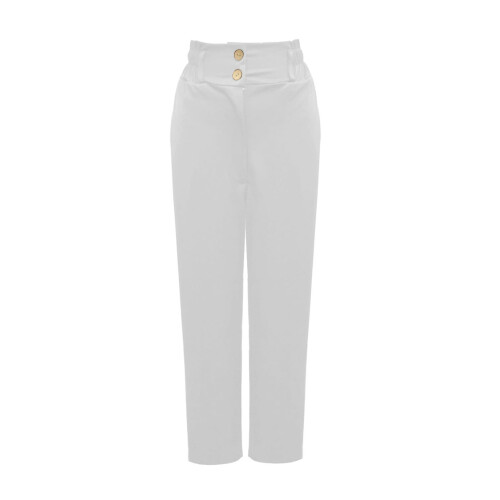 Schwarze, hochgeschnittene, weite Freizeithose für Damen 1