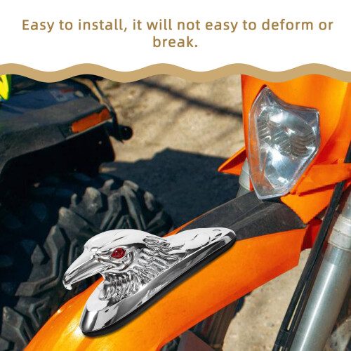Silver Metal Eagle Head Decor for Motorcycle Front Mudguard 2