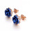 Blue Rose Stud Earrings Rose Gold Plated Crystal 1 Pair 3