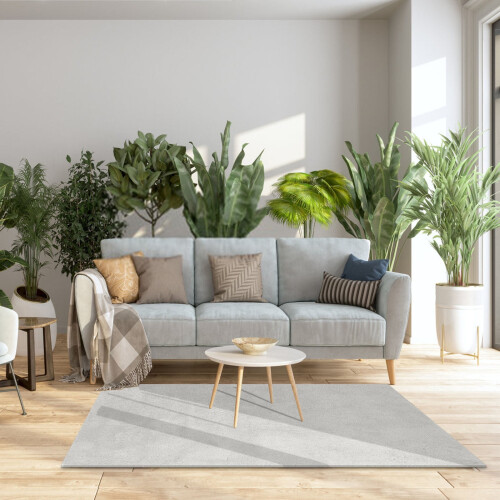 European solid color living room rug thickened washable 2