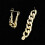 Men's Punk Gothic Gold Cuban Link Drop Earrings 3