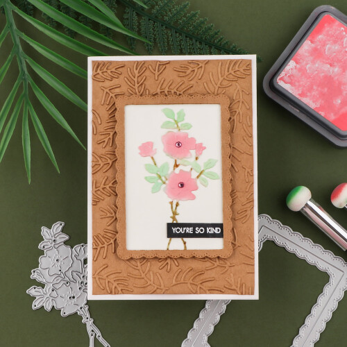 Pine Needles 3D Embossing Folders Green Plastic 6.3 x 4.5 in 2
