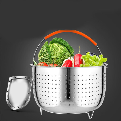 Stainless Steel Steamer Basket with Silicone Handle for 1