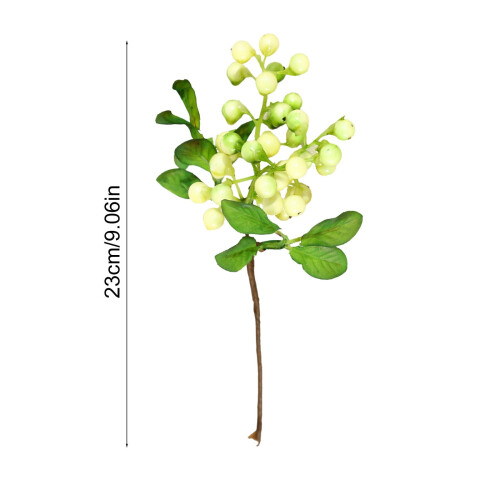 Fake Blueberry Branches Light Green 5-Pack 2