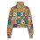 Dames cropped sweatshirt met halve rits en zonnebloem patchwork 5