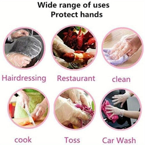 Disposable Food Prep Gloves Plastic 300 PCS 2