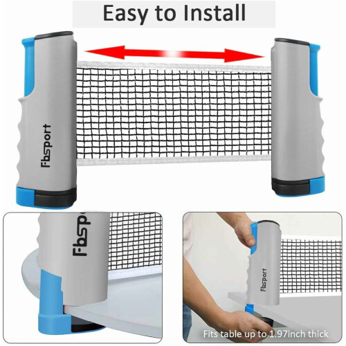 Ping Pong Paddle Set Portable with Retractable Net and 1