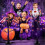 Halloween Lighted Tree Decor 24 inch 2 pcs orange purple 4