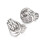 Twisted Knot Silver Clip-On Earrings White Gold Plated 2