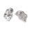 Twisted Knot Silver Clip-On Earrings White Gold Plated 5