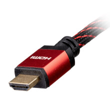 Cablenet 1m High Speed HDMI 1.4b Male - Male (4Kx2K@60Hz) 30AWG Black/Red Braid Cable