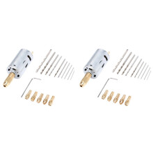 2X Electric Hand Drill Bit Set 12V Motor 0.5-3mm HSS Twist Drill Bit with 5Pcs Chuck Collets