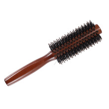 Nylon Bristle Round Curling Comb Brown L 14 Row 8.66 inch