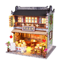 DIY Miniature Dollhouse Kit Antique Chinese Teahouse 1/24