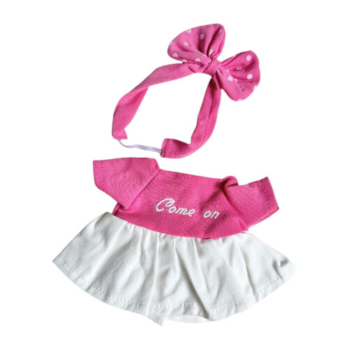 Doll Dress Rose Red White Comfortable 20 cm