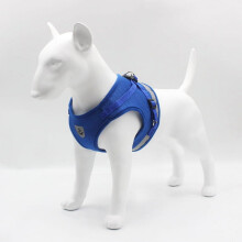 Dog Harness and Leash Set Blue Soft Mesh Adjustable