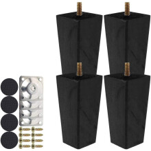 Wooden Sofa Legs Set 4 pcs 6 cm Solid Wood M8 Bolt