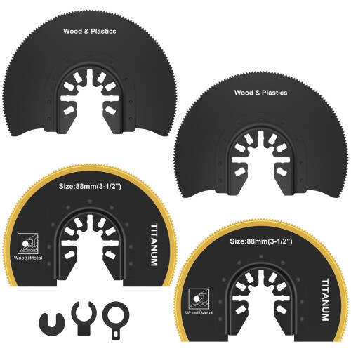 Oscillating Saw Blades Set Universal Semi-Circle Titanium