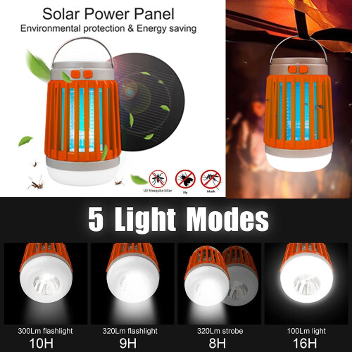 Camping Lantern with Bug Zapper and Solar Mosquito Killer