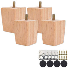 Wooden Sofa Legs Set 4 pcs 6 cm Solid Wood M8